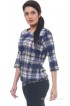 Lynda Casual 3/4 Sleeve Checkered Women's Top Lynda Casual 3/4 Sleeve Checkered Women's Top